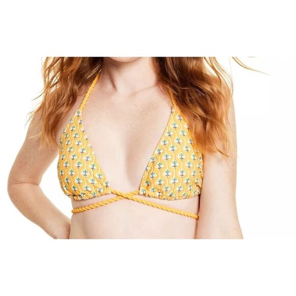 Rhode Other - Rhode x Target Women's Dainty Lotus Print Triangle Bikini Top Size Medium Yellow